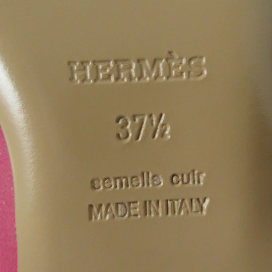 HERMES Mule leather Fran Boise SilverMetal 37 1/2