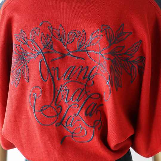HERMES one piece silk Red x dark green type 34