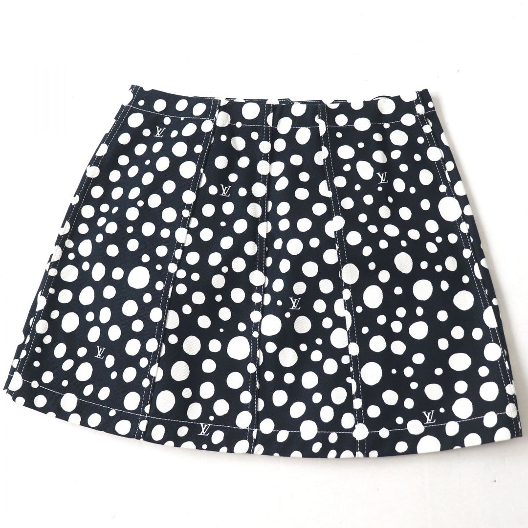 LOUIS VUITTON skirt cotton Dark navy x white<br>infinity dot 38