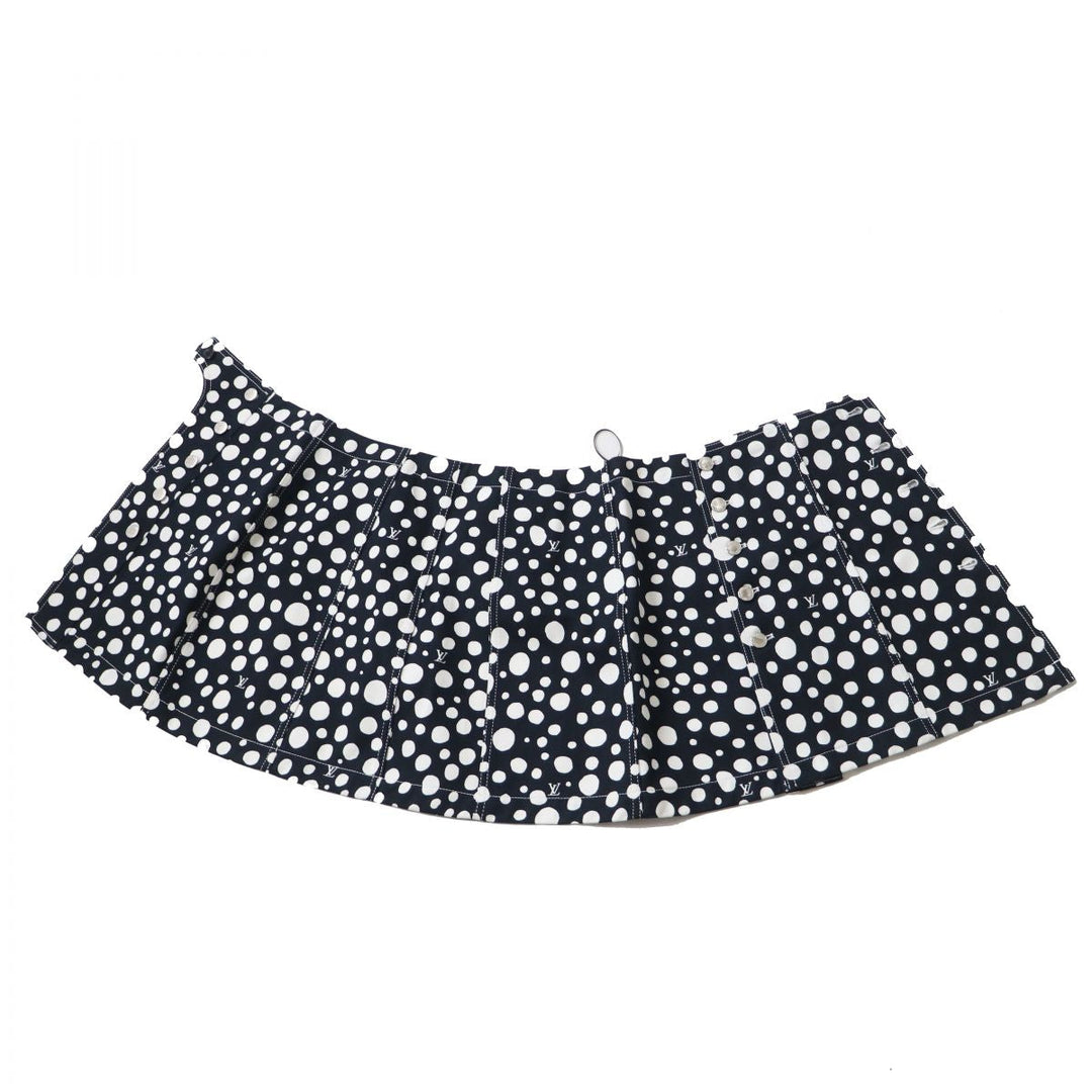 LOUIS VUITTON skirt cotton Dark navy x white<br>infinity dot 38