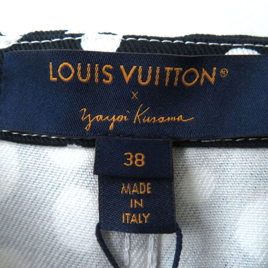 LOUIS VUITTON skirt cotton Dark navy x white<br>infinity dot 38