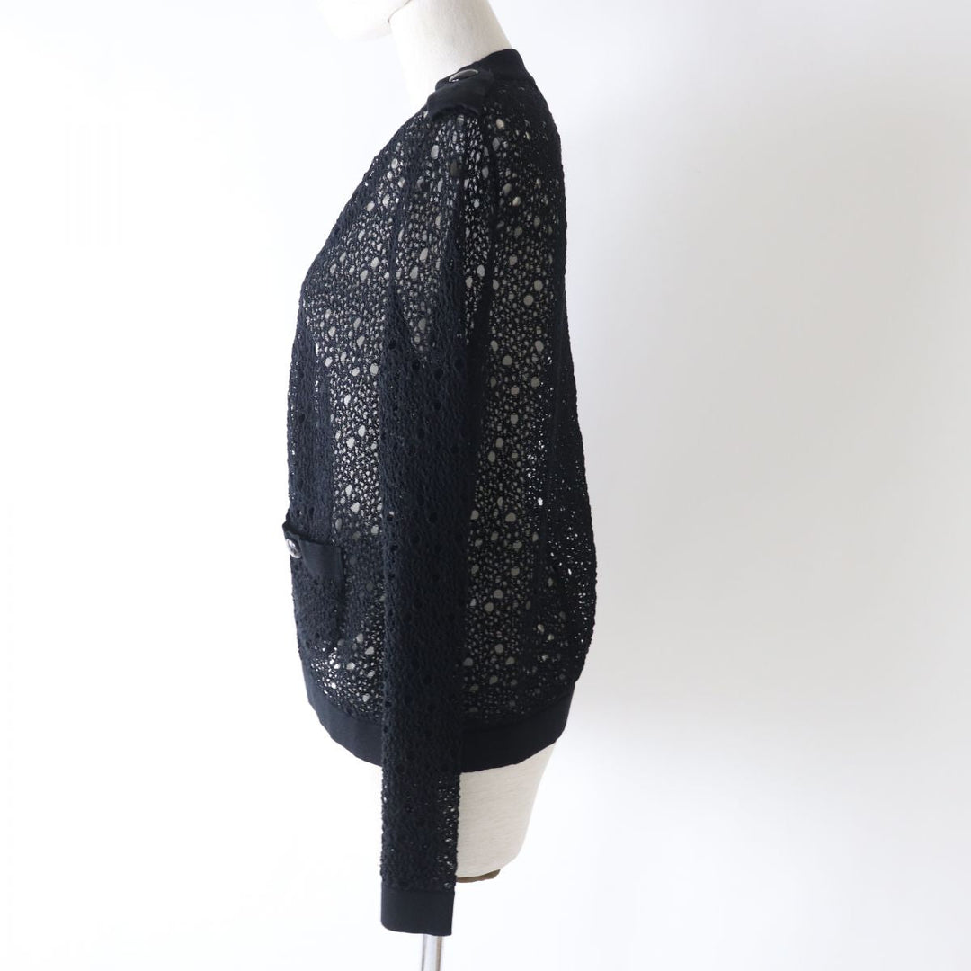 CHANEL cardigan cotton black 38