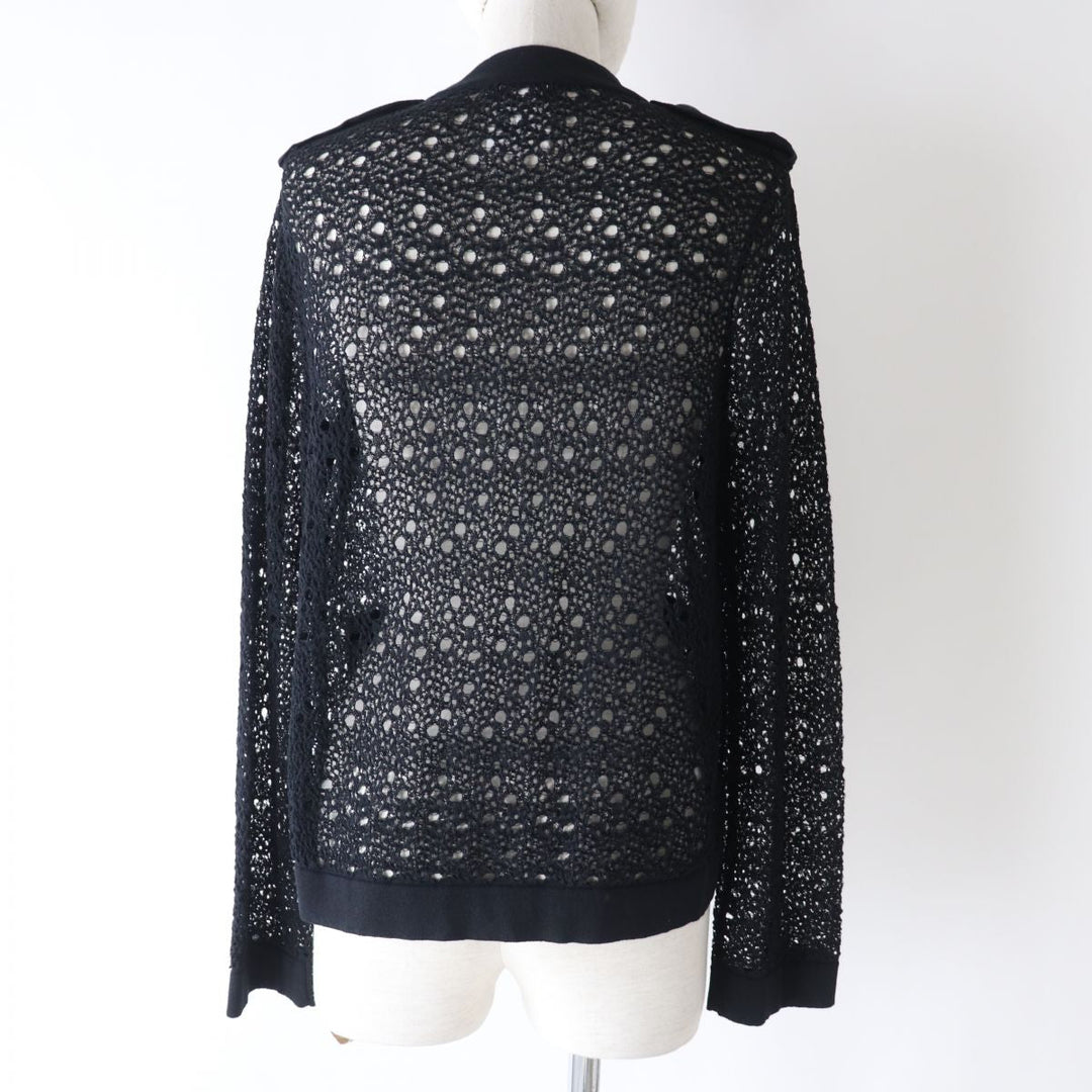 CHANEL cardigan cotton black 38