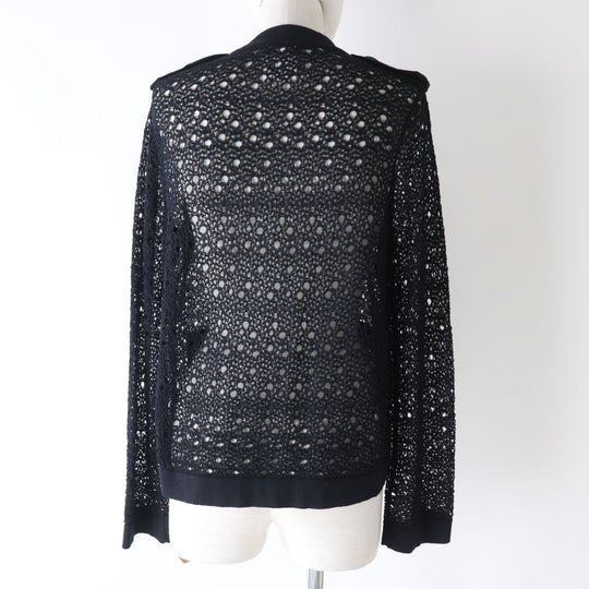 CHANEL cardigan cotton black 38