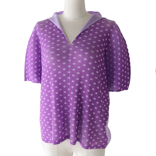 PLEATS PLEASE Cut polyester Purple x Lavender Dot Pattern