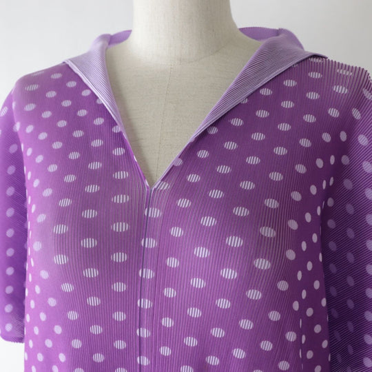 PLEATS PLEASE Cut polyester Purple x Lavender Dot Pattern