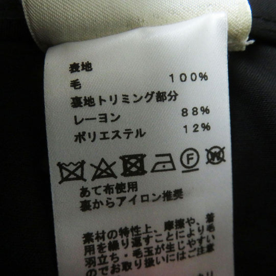 HERMES skirt wool Black x Silver Metal 34