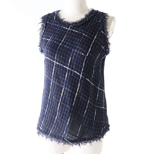 CHANEL Cut wool Navy 36