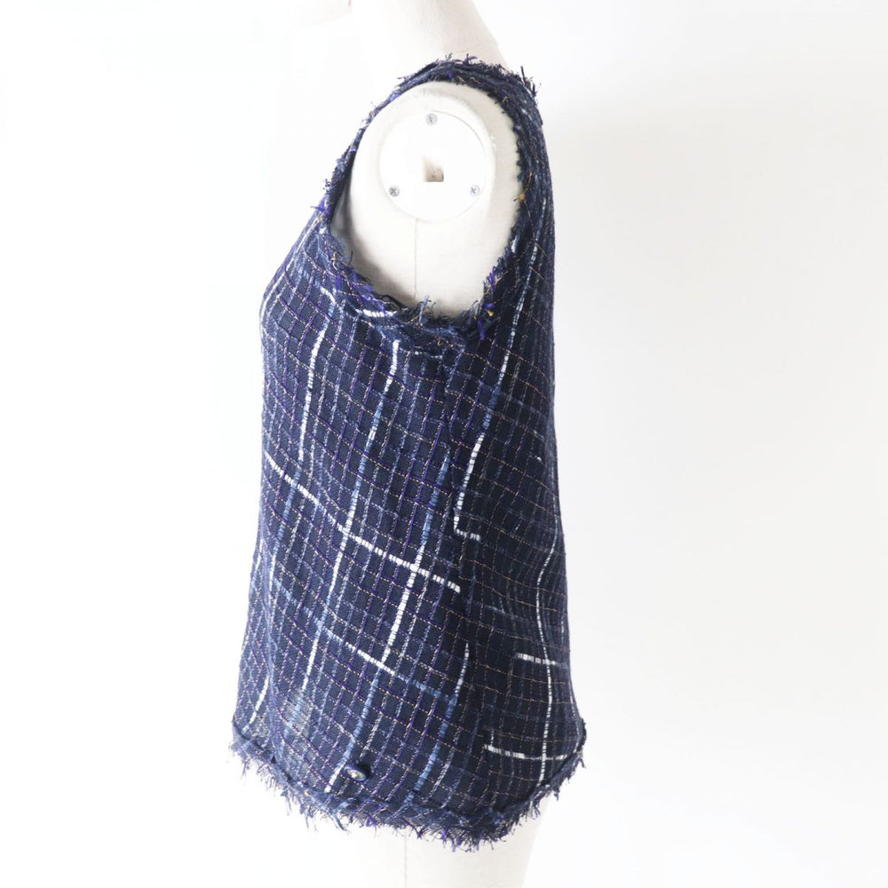 CHANEL Cut wool Navy 36