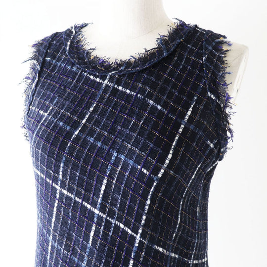 CHANEL Cut wool Navy 36