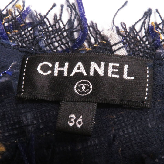 CHANEL Cut wool Navy 36