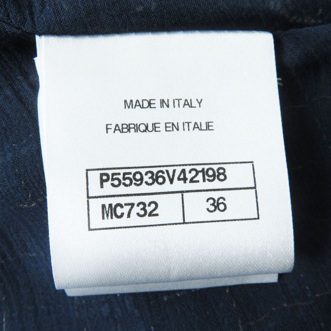 CHANEL Cut wool Navy 36