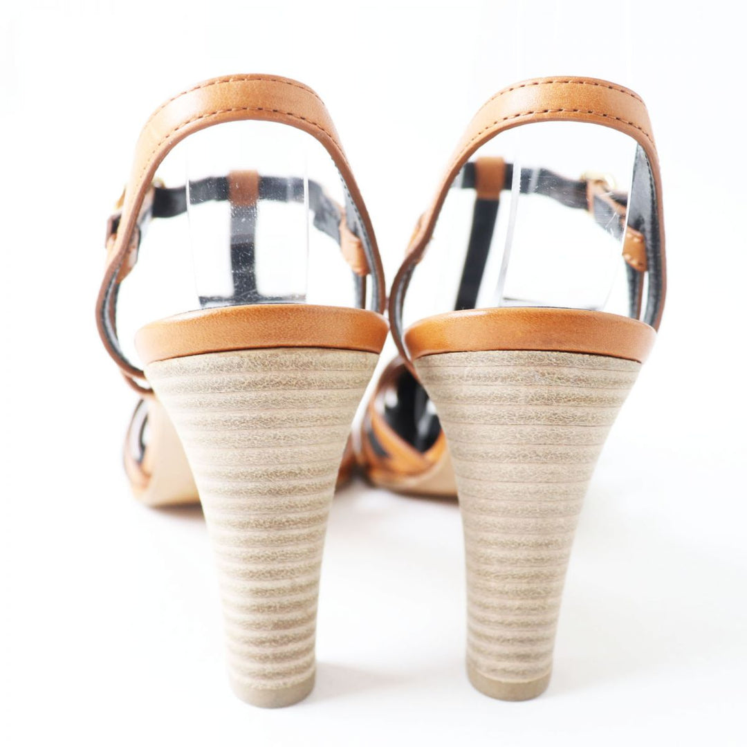 CELINE Sandals leather Camel 35.5