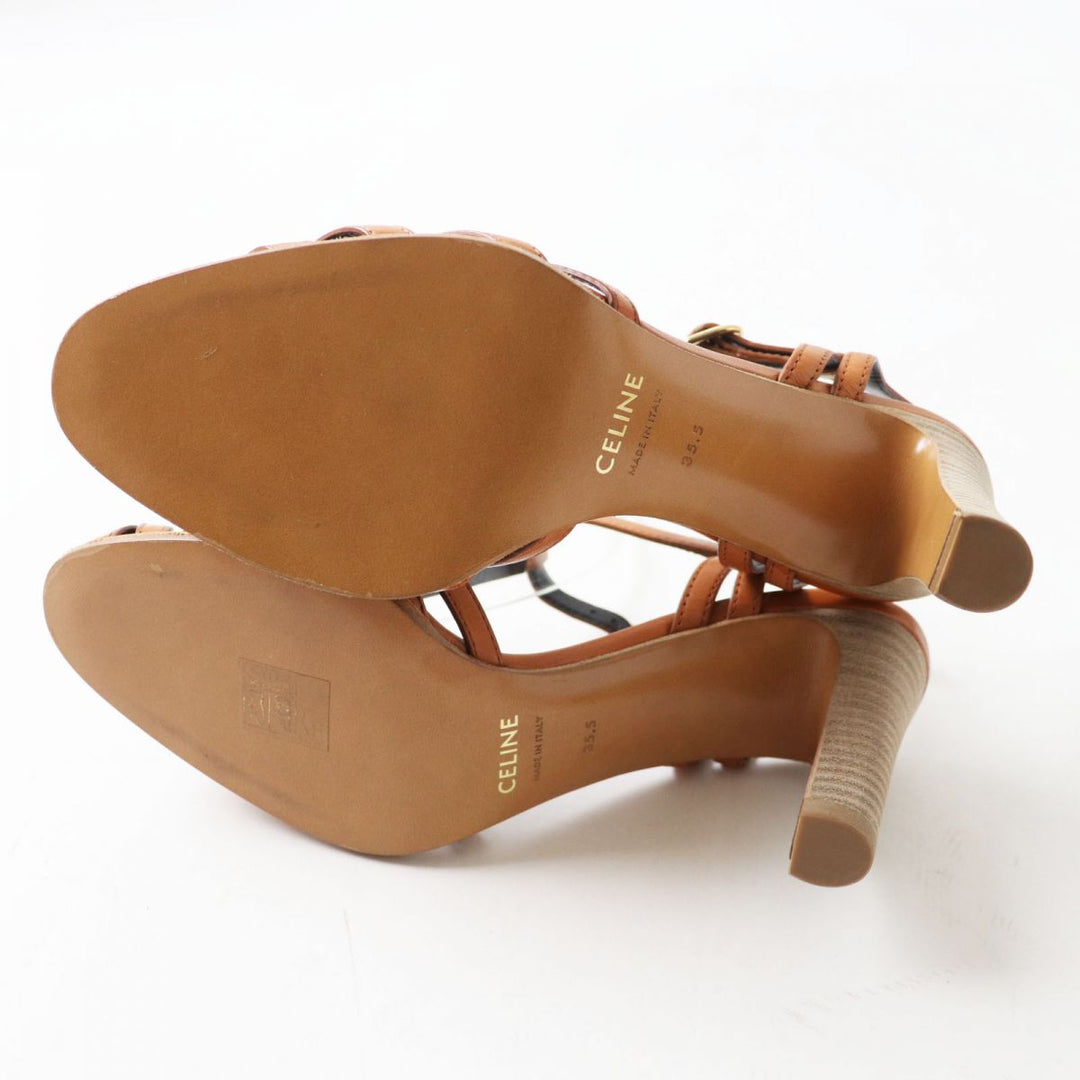 CELINE Sandals leather Camel 35.5