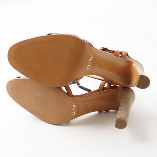 CELINE Sandals leather Camel 35.5