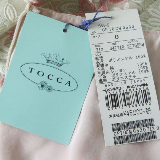 TOCCA one piece polyester Pink x White x Mint Floral Embroidery