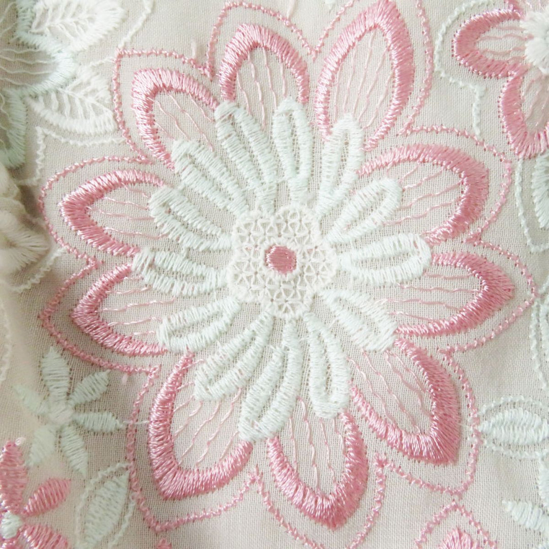 TOCCA one piece polyester Pink x White x Mint Floral Embroidery