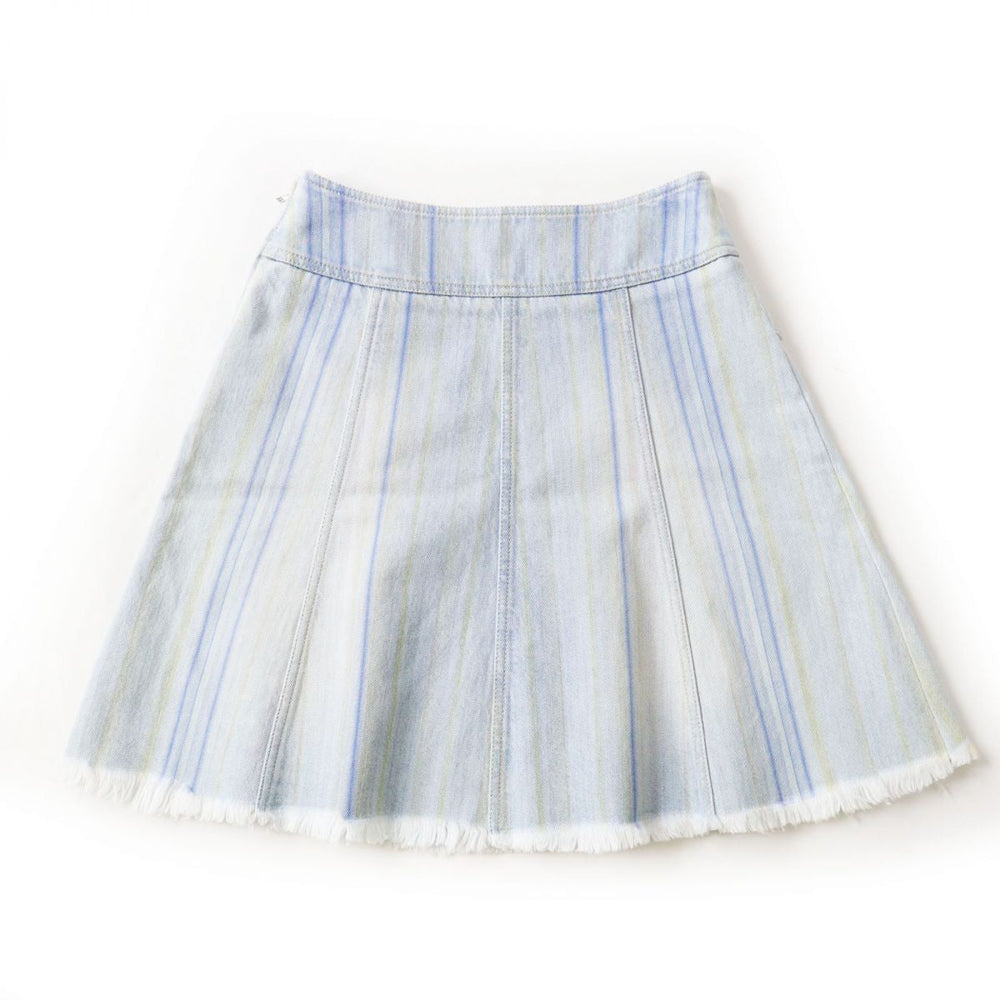 CHANEL skirt cotton Light blue x multi stripe pattern 34