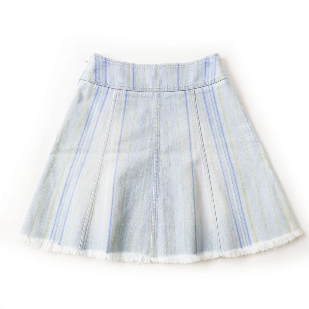 CHANEL skirt cotton Light blue x multi stripe pattern 34