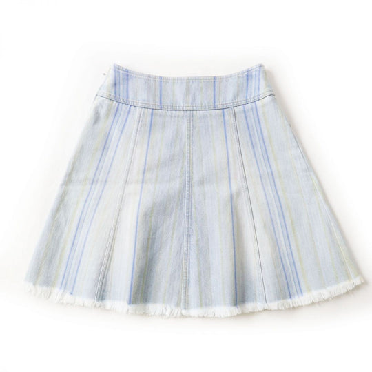CHANEL skirt cotton Light blue x multi stripe pattern 34