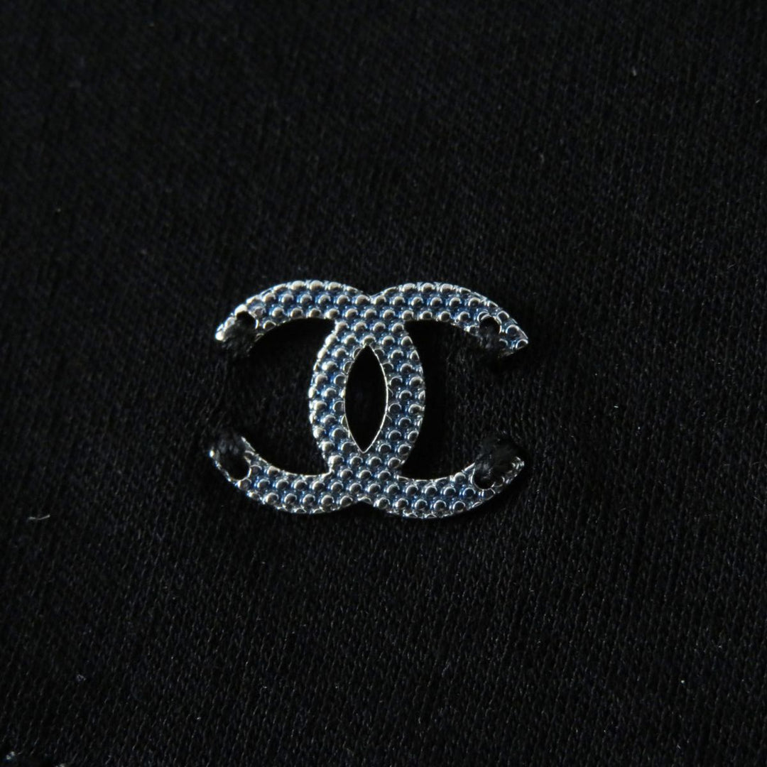 CHANEL Cut cotton Black x Light Blue x Silver (lame thread) 38