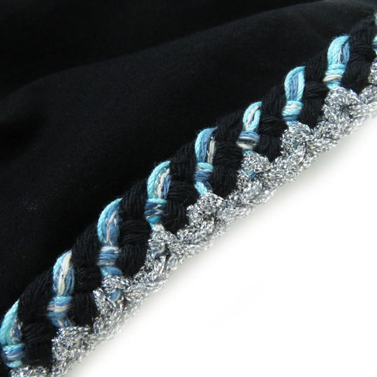 CHANEL Cut cotton Black x Light Blue x Silver (lame thread) 38