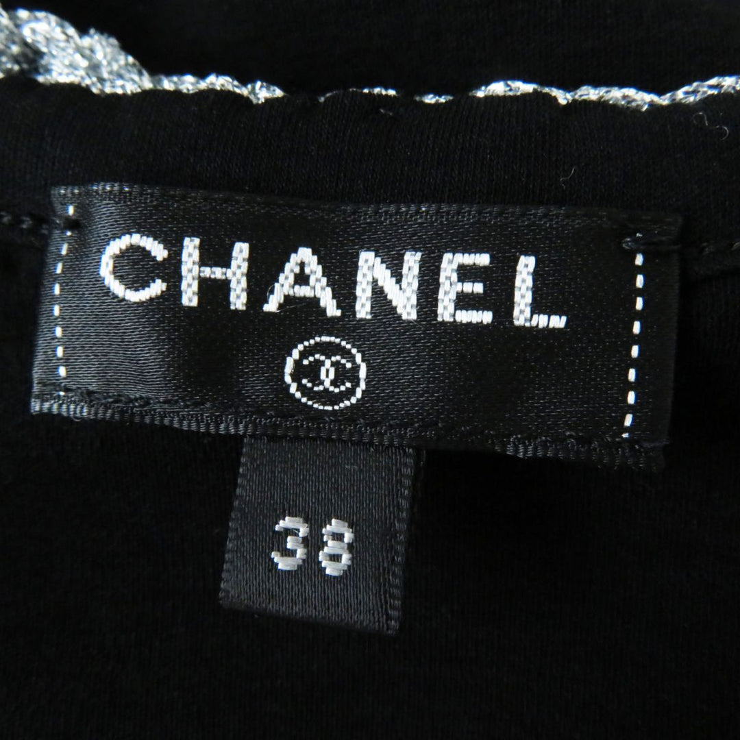 CHANEL Cut cotton Black x Light Blue x Silver (lame thread) 38