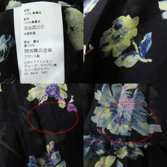 CELINE skirt silk Black x Multi<br>Floral print 40