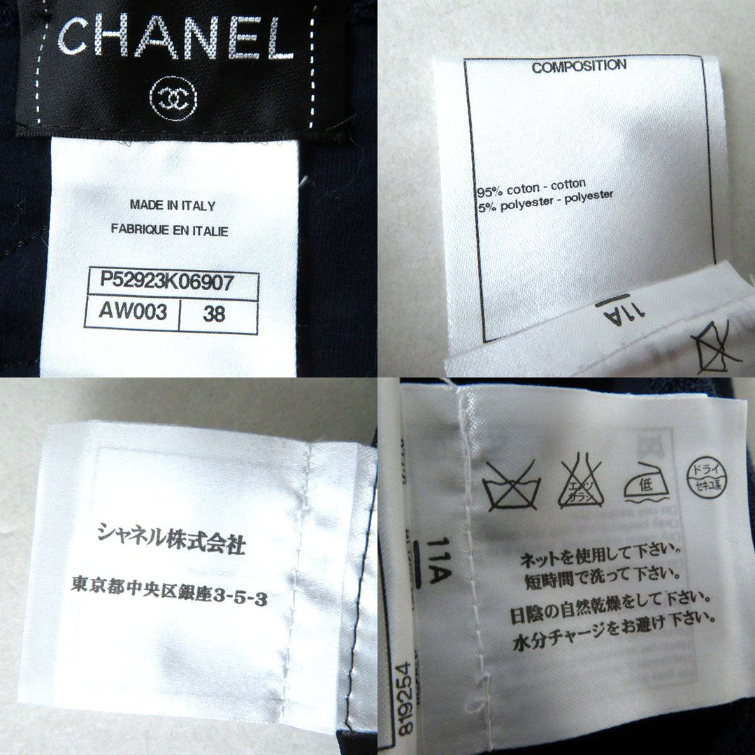CHANEL one piece cotton Navy 38