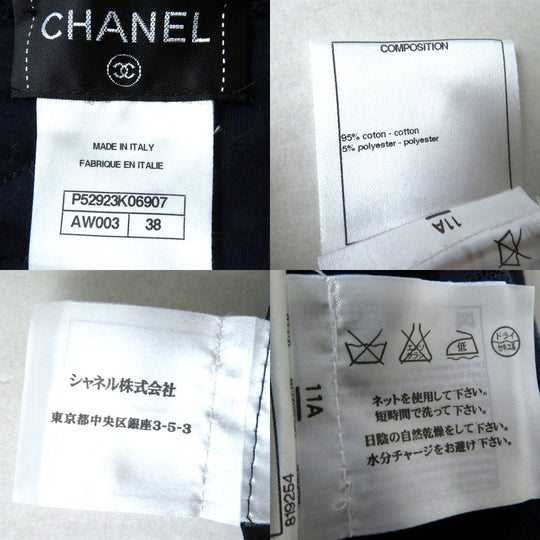CHANEL one piece cotton Navy 38