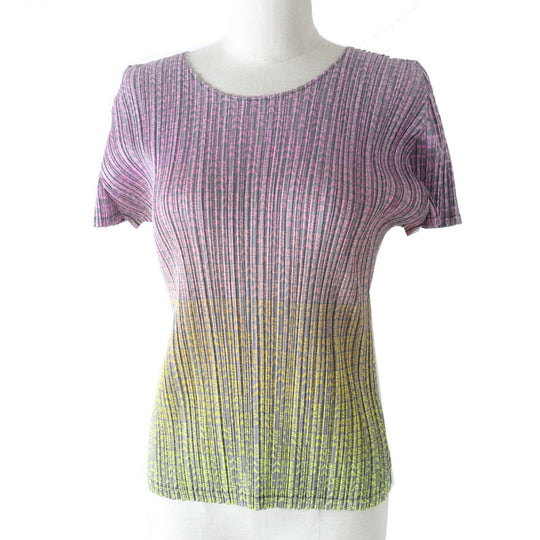 PLEATS PLEASE Cut polyester Multi x grey logo pattern 3