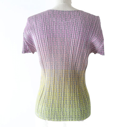 PLEATS PLEASE Cut polyester Multi x grey logo pattern 3