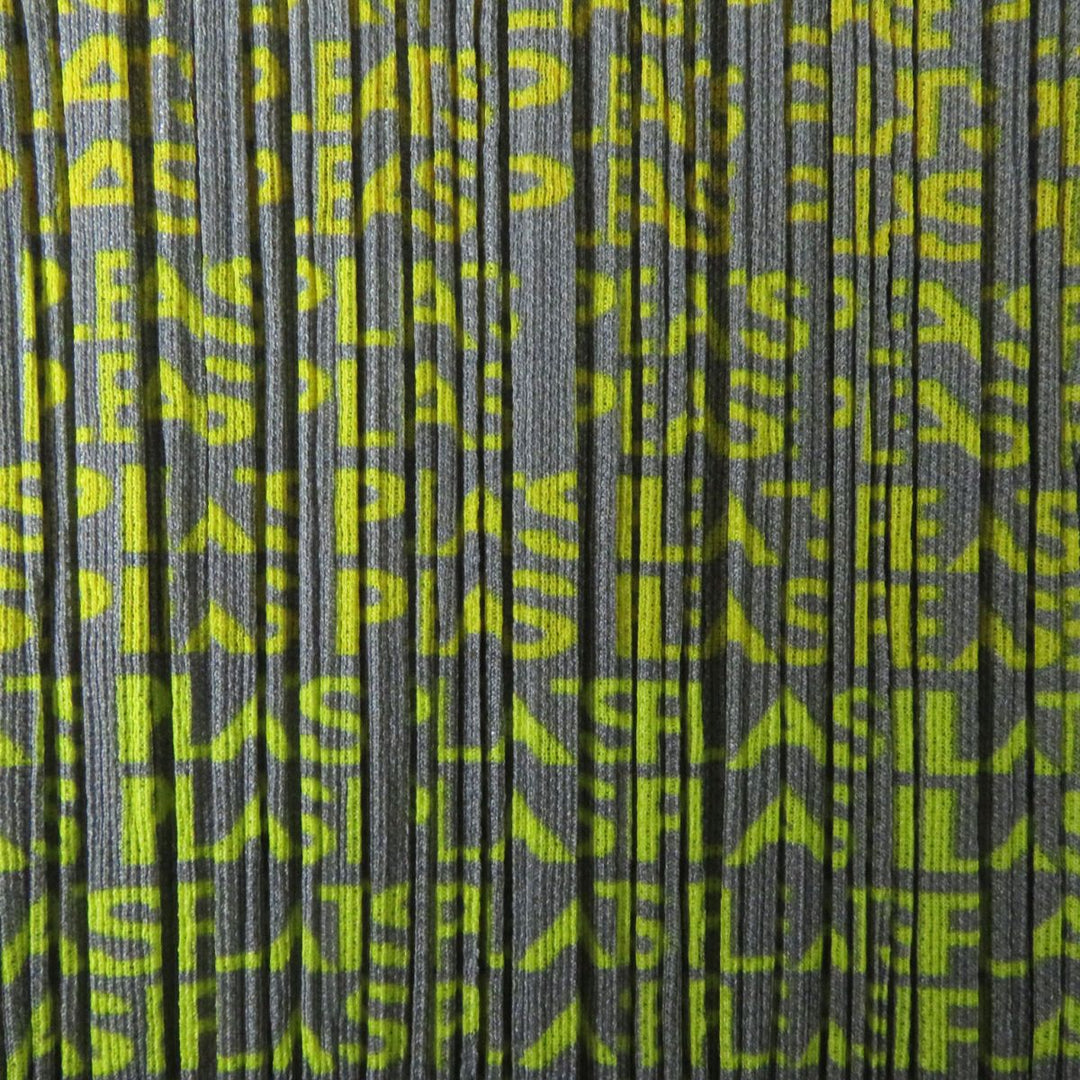 PLEATS PLEASE Cut polyester Multi x grey logo pattern 3