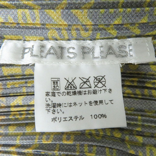 PLEATS PLEASE Cut polyester Multi x grey logo pattern 3
