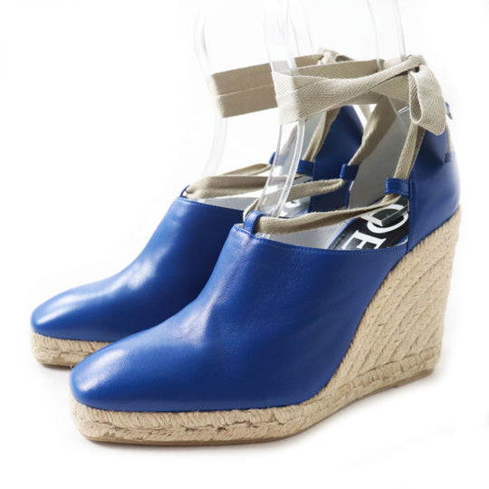 LOEWE Sandals leather Blue x natural 38