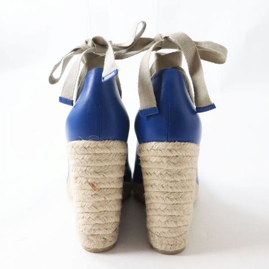 LOEWE Sandals leather Blue x natural 38