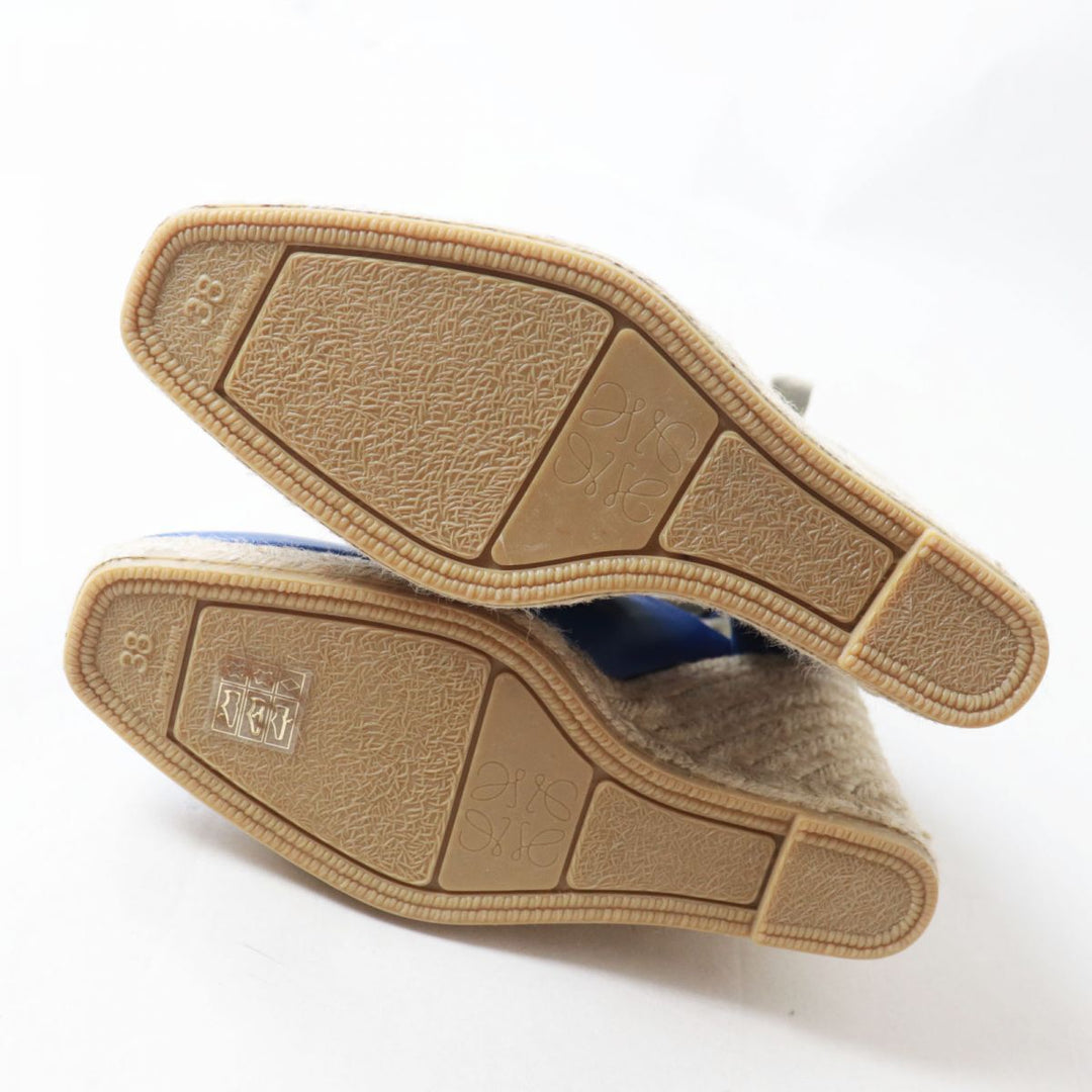 LOEWE Sandals leather Blue x natural 38