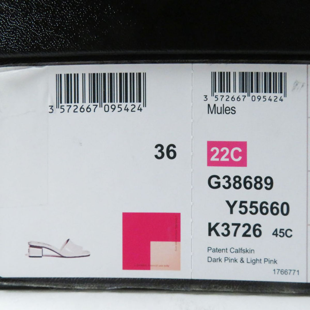 CHANEL Sandals Patent leather Dark pink x light pink 36