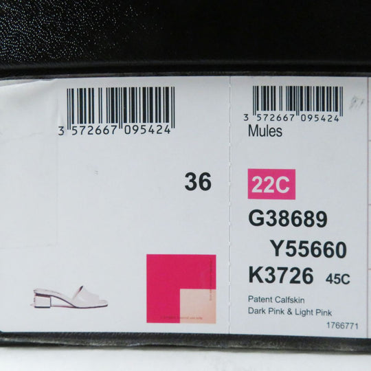 CHANEL Sandals Patent leather Dark pink x light pink 36