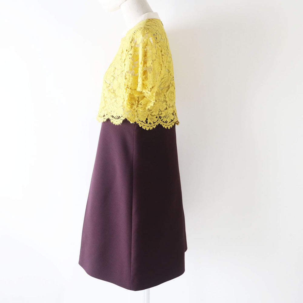 VALENTINO one piece Virgin wool Yellow x Purple x Khaki 42