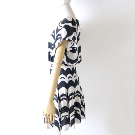 CHANEL one piece cotton NOIRxECRU 34