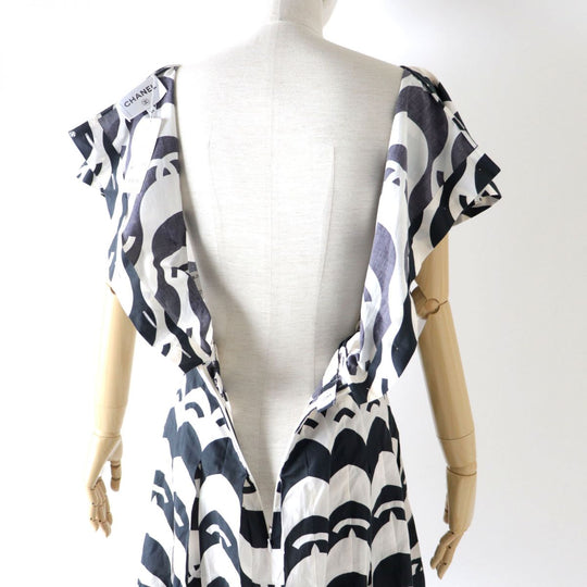 CHANEL one piece cotton NOIRxECRU 34