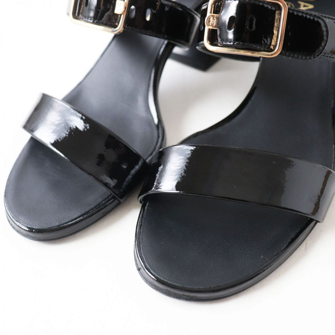 CHANEL Sandals Patent leather black 37.5