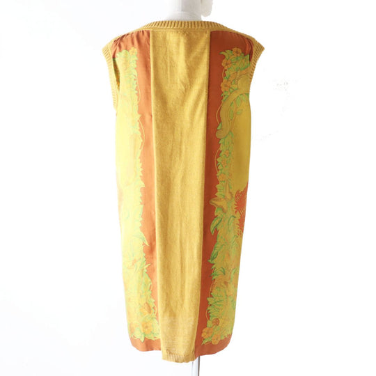HERMES one piece silk mustard JUNGLE LOVE 38