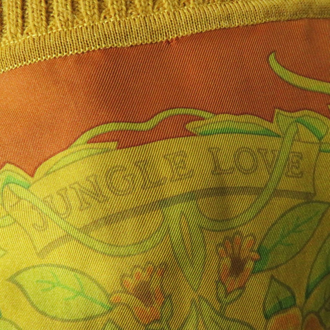 HERMES one piece silk mustard JUNGLE LOVE 38