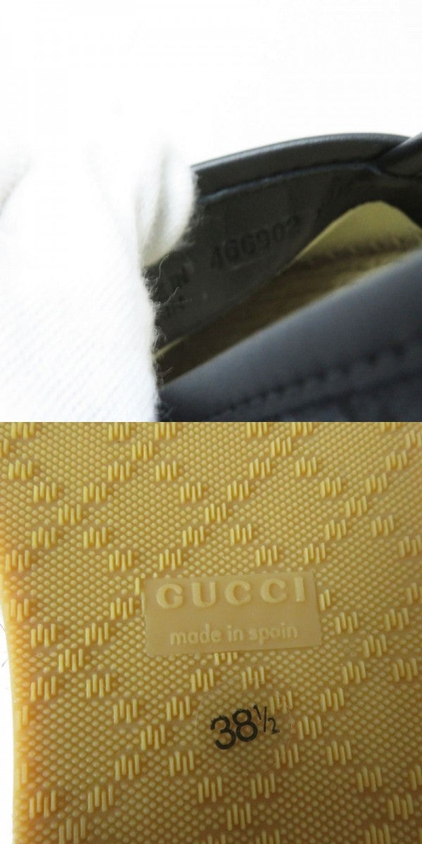 GUCCI Slip-on canvas black GG pattern 38 1/2