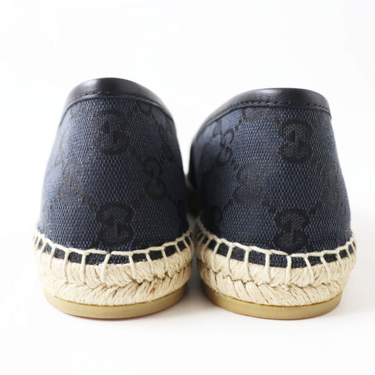 GUCCI Slip-on canvas black GG pattern 38 1/2