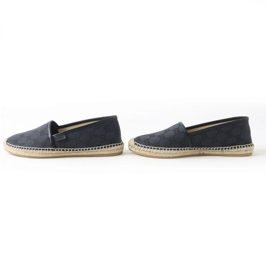GUCCI Slip-on canvas black GG pattern 38 1/2