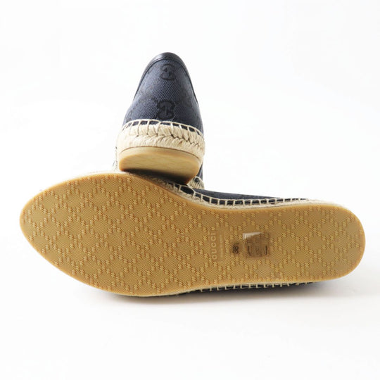 GUCCI Slip-on canvas black GG pattern 38 1/2
