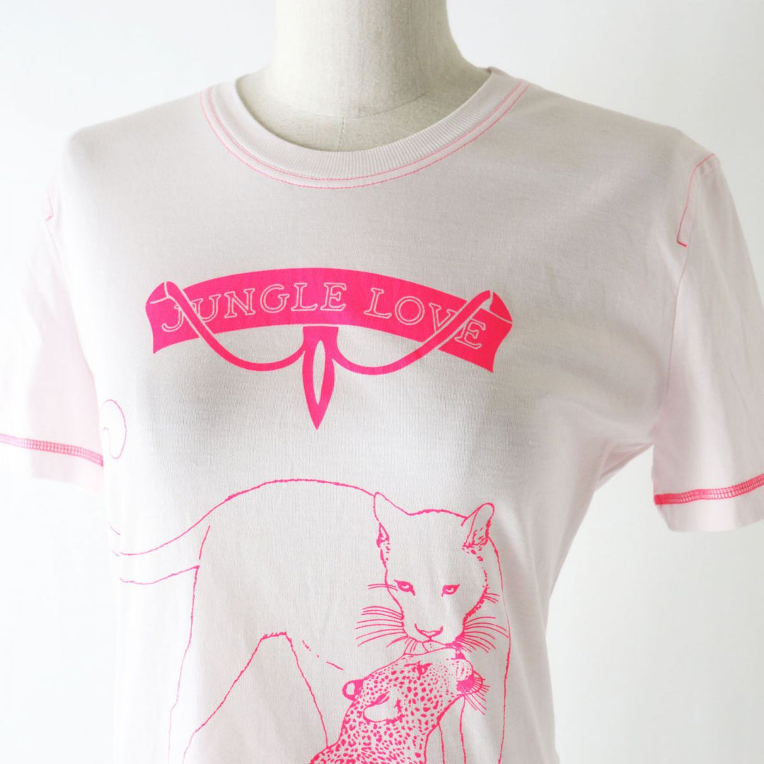 HERMES Short sleeve T-shirt cotton Neon pink 36